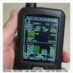 An OBD2 code reader displaying live data from a 6.0 Ford diesel engine.