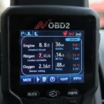 OBD2 Code Reader Displaying Monitor Data