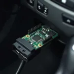 Close-up View of OBD2 Port and Chip