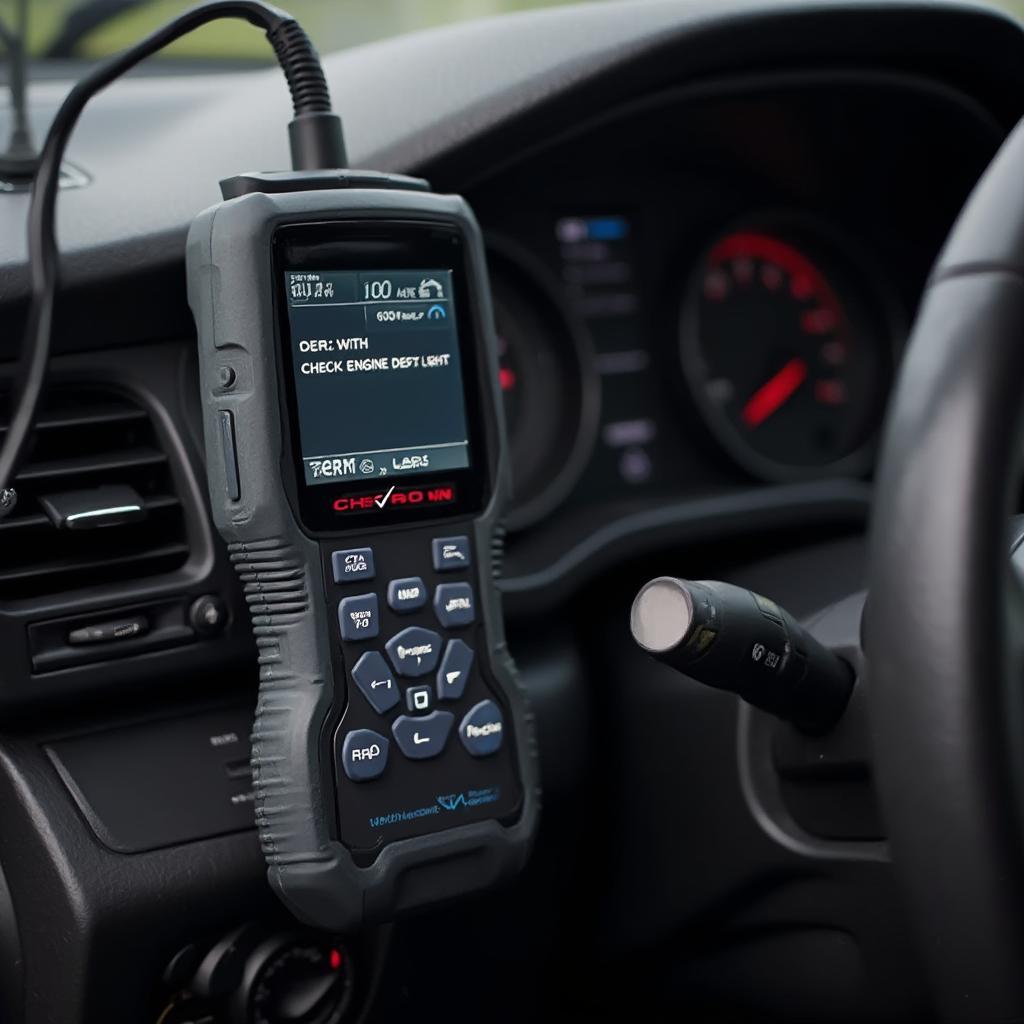 OBD2 Scanner Connected to a Car's Diagnostic Port