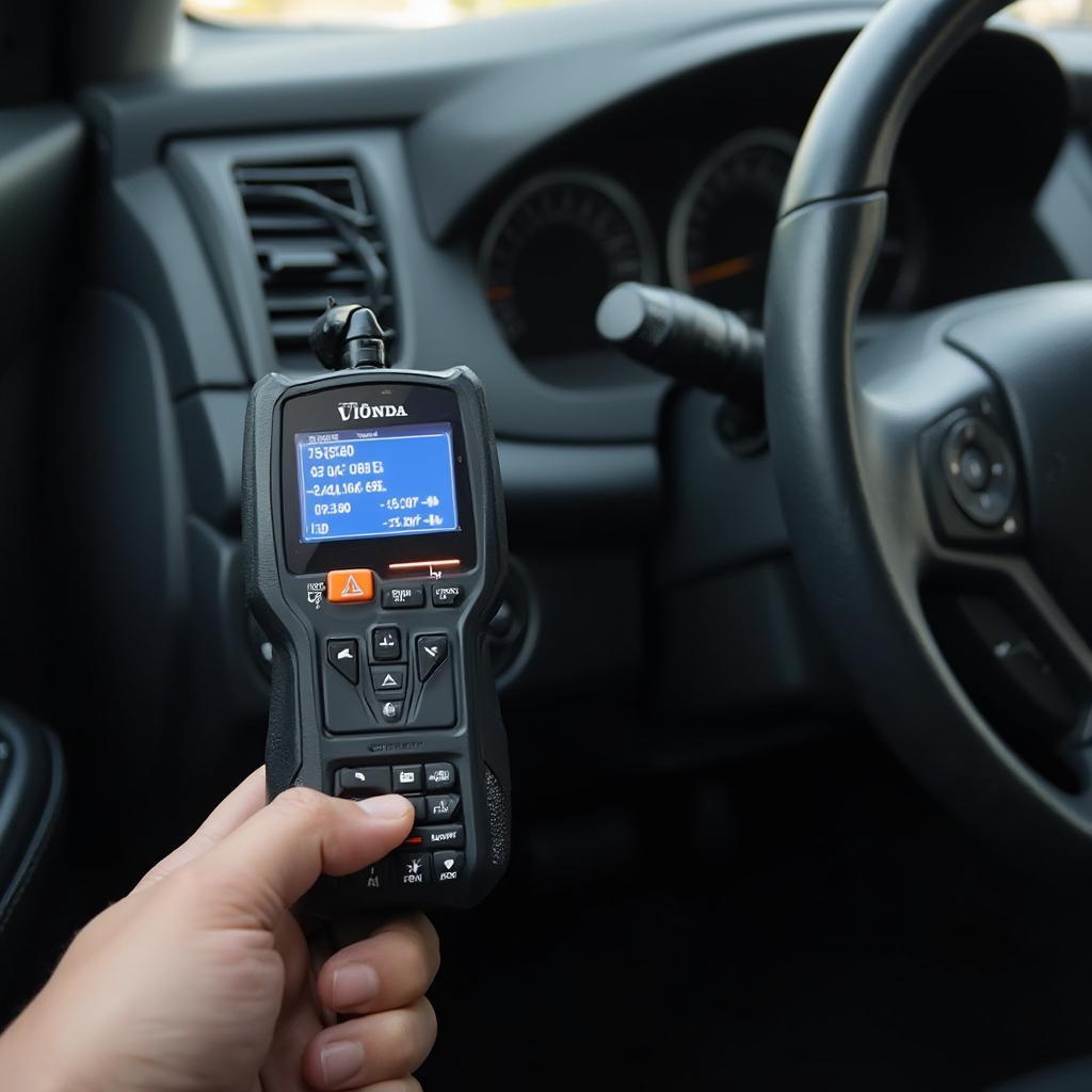 OBD2 Scanner Connected to a Honda CRV