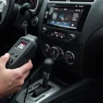 OBD2 Scanner Connected to Nissan Port