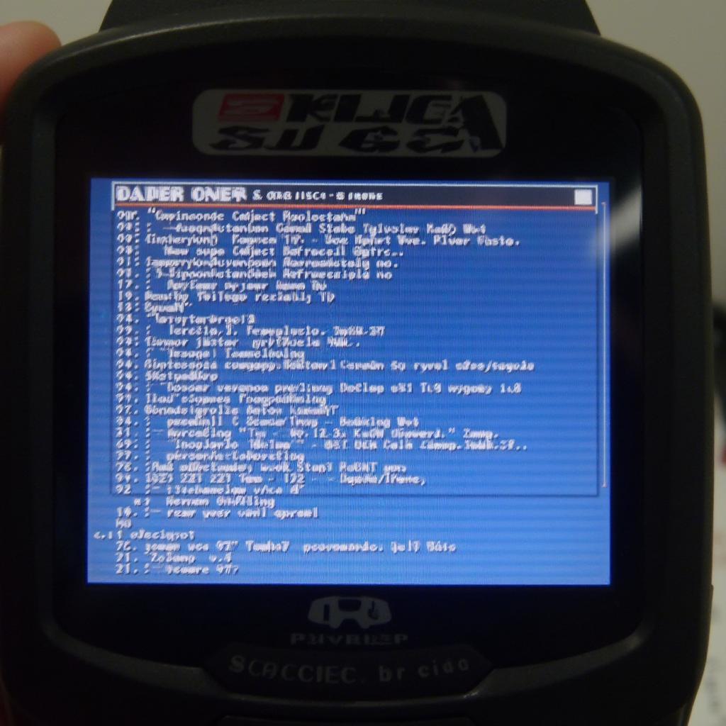 OBD2 scanner screen showing diagnostic trouble codes