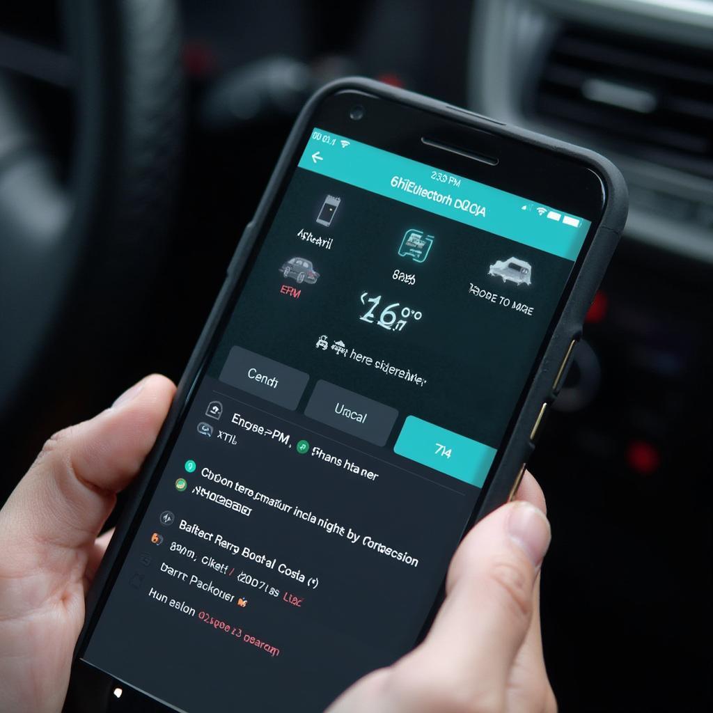 OBD2 Scanner Displaying Data on a Smartphone