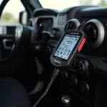 OBD2 Scanner Diagnosing a Jeep Wrangler