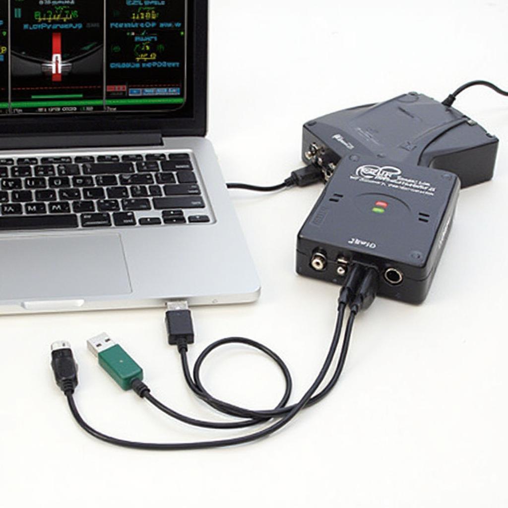 OBD2 Simulator Device Connected to a Laptop