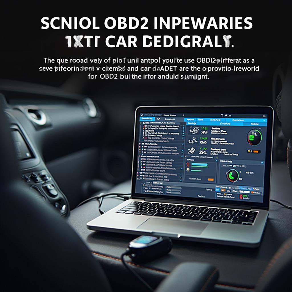 OBD2 software displaying diagnostic information on a laptop dashboard