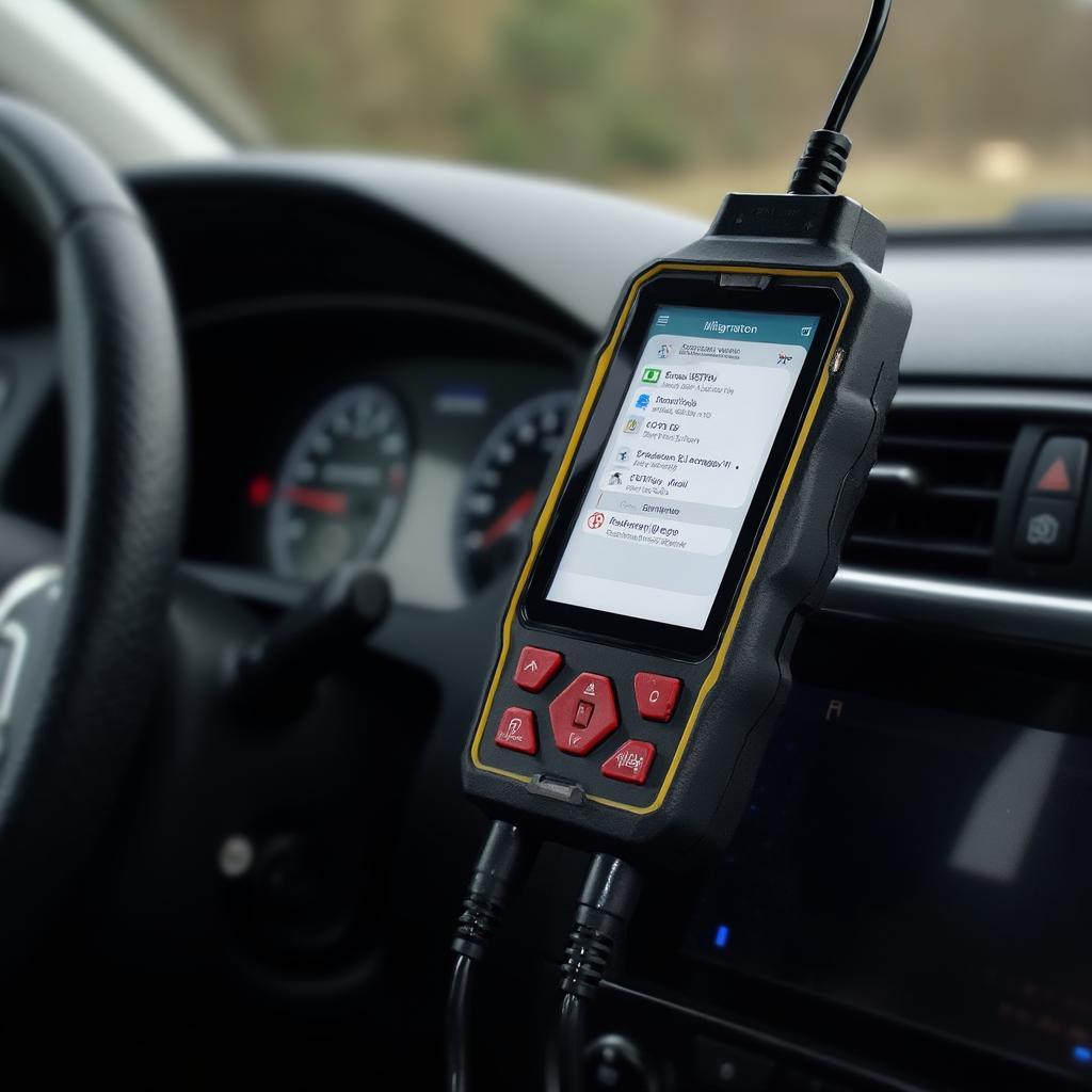 Renault OBD2 Scanner Connected to Car