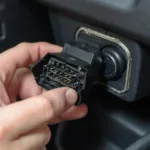 Inspecting the OBD2 Connector in a Volkswagen Golf